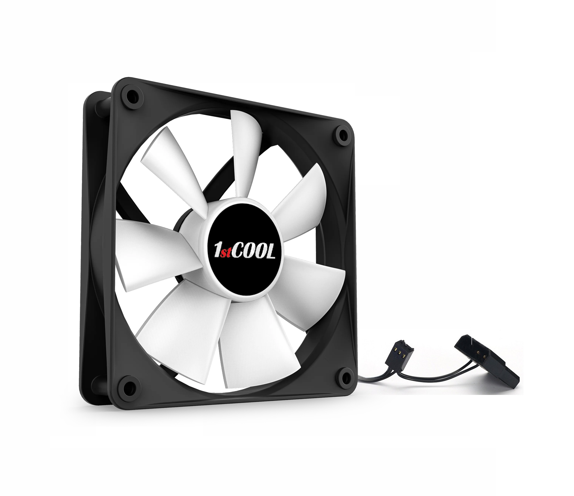 1stCOOL SILENT 12CM ventilátor Black/White, 3 + 4pin