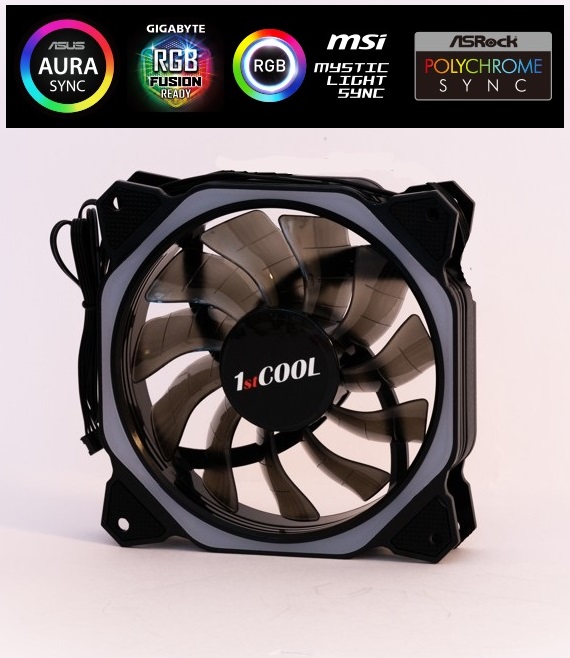 1stCOOL AURA RAINBOW Hexagon 1 ARGB ventilátor 12cm