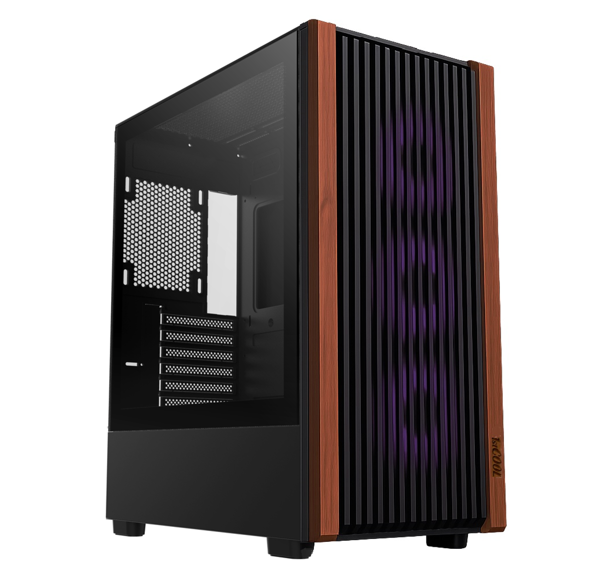 1stCOOL MiddleTower G6 Noble, AU, USB3.0, USB-C, tr.side, Wood decor